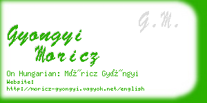 gyongyi moricz business card